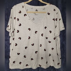 ✨️3/$25✨️ Disney Plus Size Women's V-Neck Tee with Minnie Ears Pattern